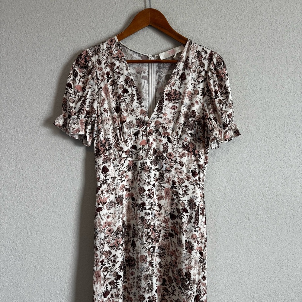 Diane Von Furstenburg TVF Garden Flower Puff Sleeve Maxi Dress Size 6 - Picture 3 of 12
